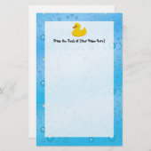 Cute Rubber Ducky/Blue Bubbles Briefpapier (Voorkant / Achterkant)
