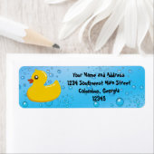 Cute Rubber Ducky/Blue Bubbles Etiket (Insitu)