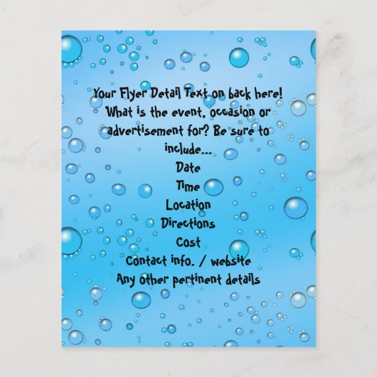 Cute Rubber Ducky/Blue Bubbles Flyer (Achterkant)