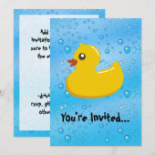 Cute Rubber Ducky/Blue Bubbles Kaart (Voorkant / Achterkant)