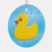 Cute Rubber Ducky/Blue Bubbles Keramisch Ornament (Links)