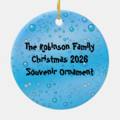 Cute Rubber Ducky/Blue Bubbles Keramisch Ornament (Achterkant)