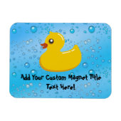 Cute Rubber Ducky/Blue Bubbles Magneet (Horizontaal)