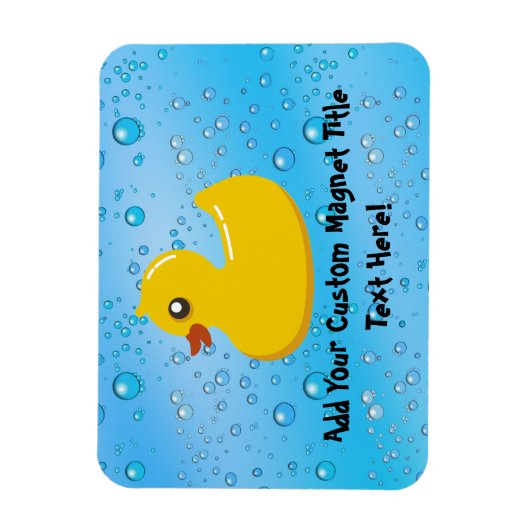 Cute Rubber Ducky/Blue Bubbles Magneet (Verticaal)