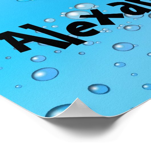 Cute Rubber Ducky/Blue Bubbles Poster (Hoek)