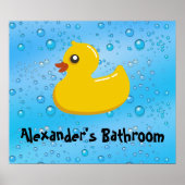 Cute Rubber Ducky/Blue Bubbles Poster (Voorkant)