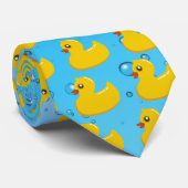 Cute Rubber Ducky/Blue Bubbles Stropdas (Opgerold)