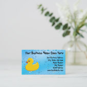 Cute Rubber Ducky/Blue Bubbles Visitekaartje (Staand voorkant)