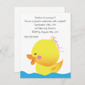 Cute Rubber Ducky Girl Birthday Uitnodiging (Voorkant / Achterkant)