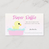 Cute Rubber Ducky Girl Diaper Raffle Informatiekaartje (Voorkant)