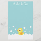 Cute Rubber Ducky in Bubble Bath Briefpapier (Voorkant)