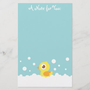Cute Rubber Ducky in Bubble Bath Briefpapier