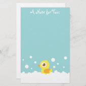 Cute Rubber Ducky in Bubble Bath Briefpapier (Voorkant / Achterkant)