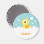 Cute Rubber Ducky in Bubble Bath Magneet (Voorkant / Achterkant)