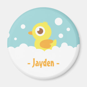 Cute Rubber Ducky in Bubble Bath Magneet