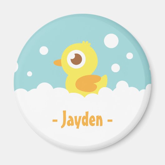 Cute Rubber Ducky in Bubble Bath Magneet (Voorkant)