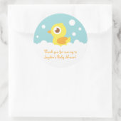 Cute Rubber Ducky in Bubble Bath Ronde Sticker (Tas)