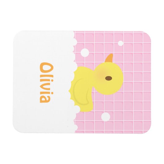 Cute Rubber Ducky in douche voor meisjes Magneet (Horizontaal)