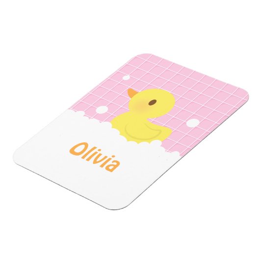 Cute Rubber Ducky in douche voor meisjes Magneet (Linkerzijde)