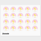 Cute Rubber Ducky in douche voor meisjes Ronde Sticker (Vel)