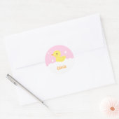 Cute Rubber Ducky in douche voor meisjes Ronde Sticker (Envelop)