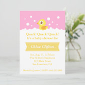 Cute Rubber Ducky met Bubbles Baby shower Party Kaart (Staand voorkant)