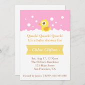 Cute Rubber Ducky met Bubbles Baby shower Party Kaart (Voorkant / Achterkant)