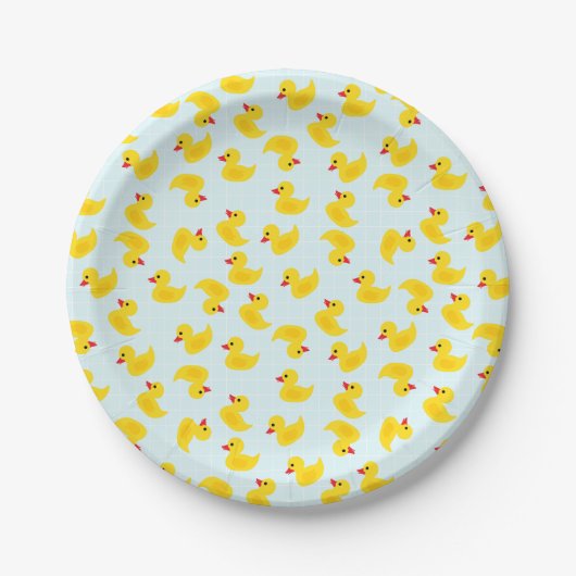 Cute Rubber Ducky Paper Borden Papieren Bordje (Voorkant)