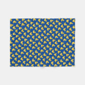 Cute Rubber Ducky Pattern Royal Blue Fleece Deken (Voorkant (Horizontaal))