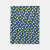 Cute Rubber Ducky Pattern Royal Blue Fleece Deken (Voorkant)