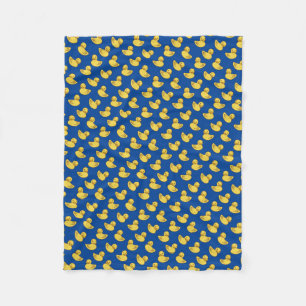 Cute Rubber Ducky Pattern Royal Blue Fleece Deken
