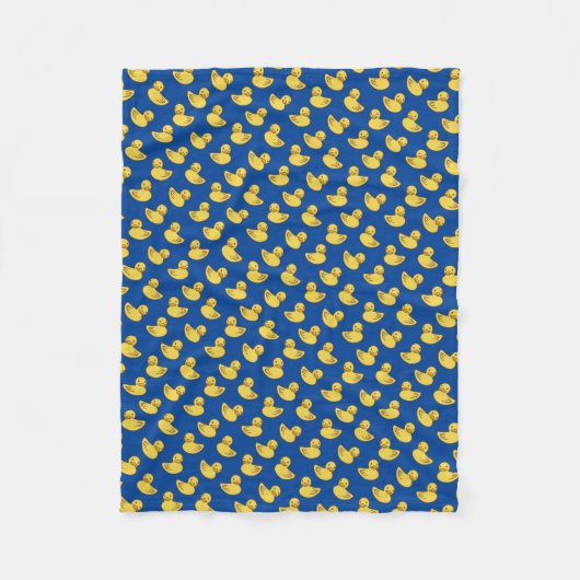 Cute Rubber Ducky Pattern Royal Blue Fleece Deken (Voorkant)