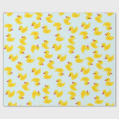 Cute Rubber Ducky Wrapping Paper Cadeaupapier (Vlak)