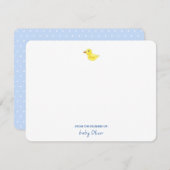 Cute rubber eend uit de kinderkamer van Flat  Bedankkaart (Voorkant / Achterkant)