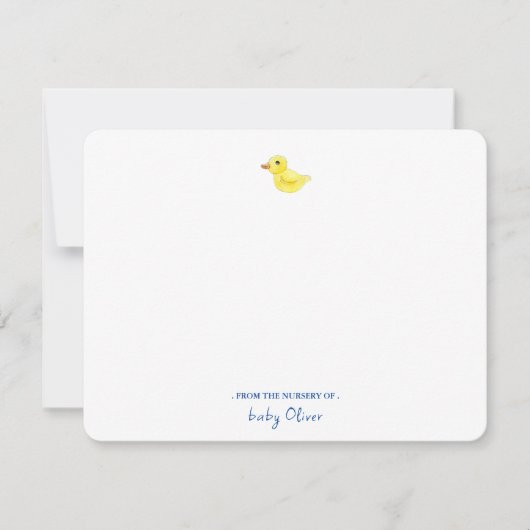Cute rubber eend uit de kinderkamer van Flat  Bedankkaart (Voorkant)