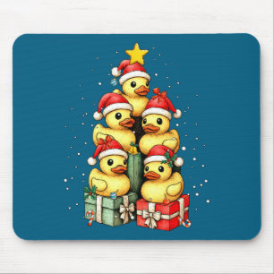 Cute Rubber Eenden Le Duckie Kerstboom Kerstmuts Muismat