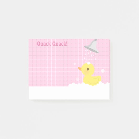 Cute Rubber Eendje in Douche voor Meisjes Post-it® Notes (Voorkant)