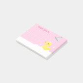 Cute Rubber Eendje in Douche voor Meisjes Post-it® Notes (Schuin)