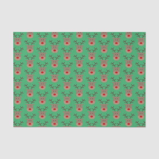 Cute Rudolf de rendierkerstcadeauvulling Tissuepapier (Voorkant)