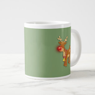 Cute Rudolf Reindeer Kerstmis Jumbo Mok