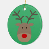 Cute Rudolf the reindeer cartoon Christmas tree Keramisch Ornament (Links)
