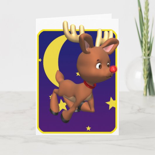 Cute Rudolph Feestdagen Kaart (Voorkant)