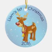 Cute Rudolph for Baby's 1st Kerstmis Keramisch Ornament (Voorkant)