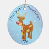 Cute Rudolph for Baby's 1st Kerstmis Keramisch Ornament (Links)