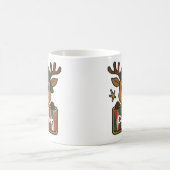Cute Rudolph Green Cap Reindeer Mug for Boys Koffiemok (Center)