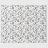 Cute Rudolph head met kleine sterren Cadeaupapier (Vlak)