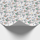 Cute Rudolph head met kleine sterren Cadeaupapier (Hoek)