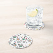 Cute Rudolph head met kleine sterren Ronde Kartonnen Onderzetter (Insitu)