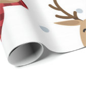 Cute Rudolph Kerstpattern Cadeaupapier (Rol Hoek)