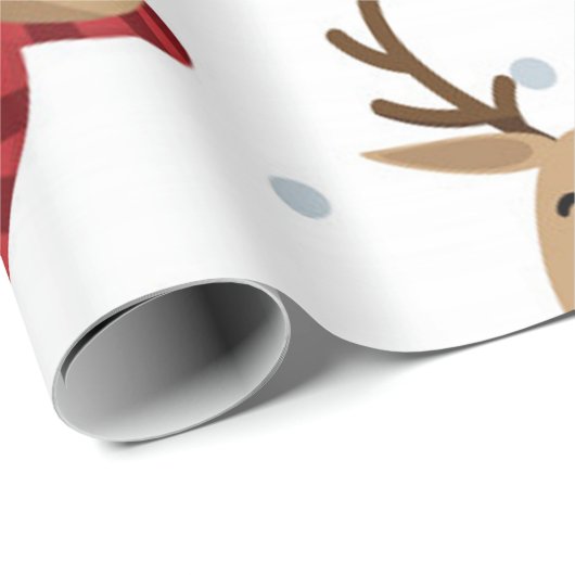 Cute Rudolph Kerstpattern Cadeaupapier (Rol Hoek)